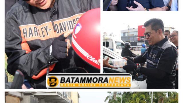 Kapolda Kepri Beserta Jajaran dan HDCI Batam–Kepri Bagikan Helm dan Takjil kepada Pengendara