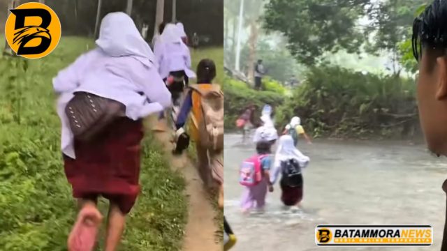 Momen Viral Siswa SD di Pelosok Sulteng Lari-larian Lewat Kebun untuk Seberangi Sungai saat Pulang Sekolah, Khawatir Air Meluap saat Turun Hujan