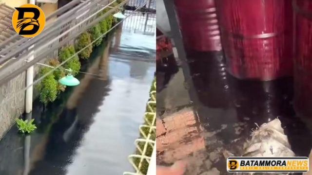 Penampungan Oli Bekas Diduga Meluap, Banjir di Sukoharjo Berwarna Hitam: Sudah Disumbat Karung, Tetap Keluar