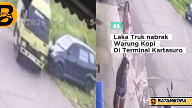Beredar Video Insiden Kecelakaan Truk Roti Tabrak 5 Motor yang Terparkir dan Tiang Listrik di Area Terminal Kartasura Sukoharjo