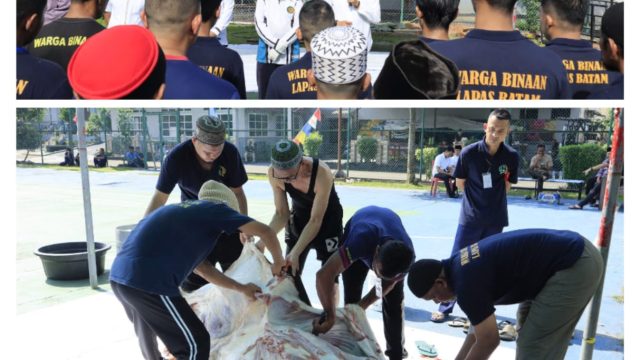 Semangat di Hari Raya Idul Adha, Lapas Kelas IIA Batam Sembelih 8 Ekor Hewan Qurban