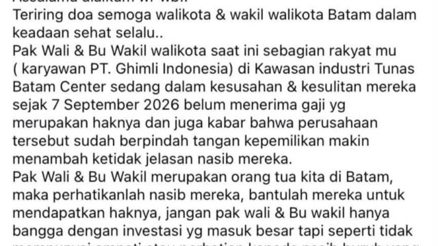 Gaji Tak Dibayar Sejak 7 September, Nasib Buruh PT Ghimli Indonesia Disorot